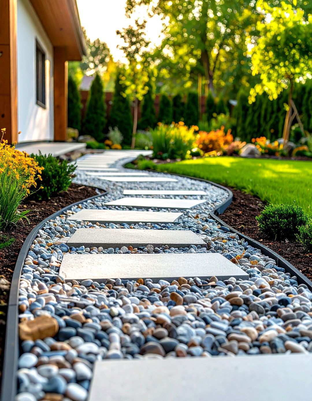 Mixed Aggregate Exposed Pathways - 24 Stone Walkway Ideas