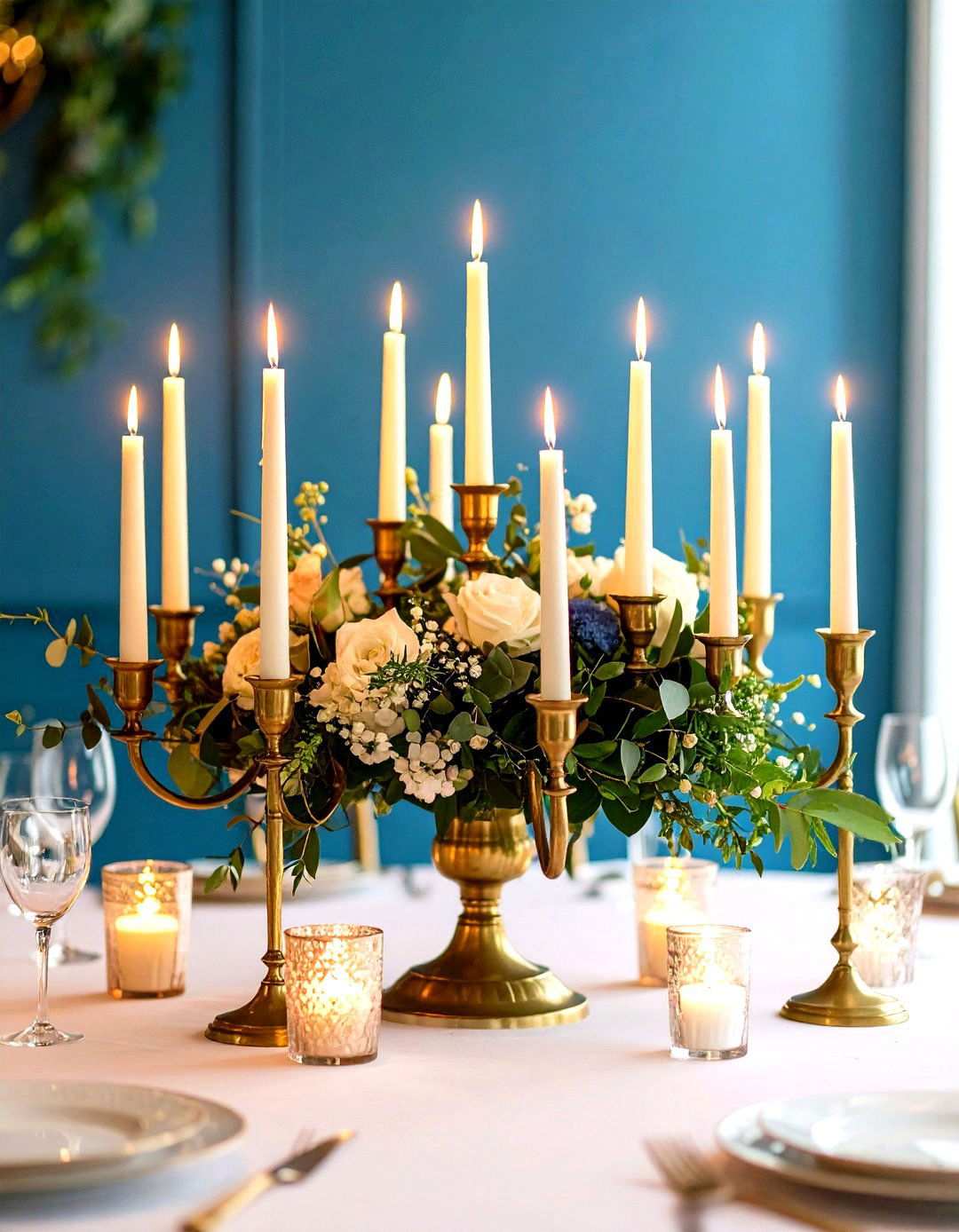 Mixed Height Taper Candle Clusters - 24 Tall Wedding Centerpiece Ideas