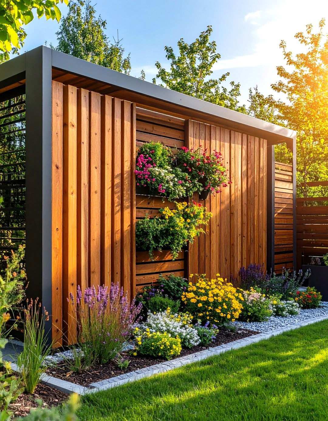 Mixed Material Artistic Privacy Installations - 24 Outdoor Privacy Screen Ideas