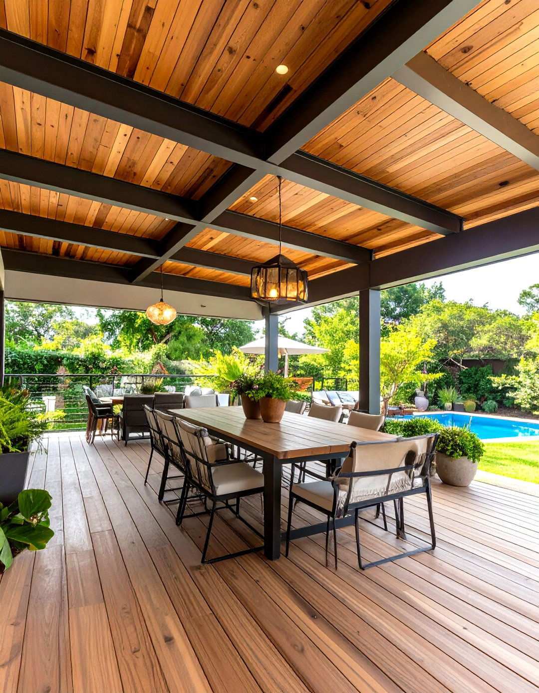 Mixed Material Contemporary Ceiling - 24 Porch Ceiling Ideas