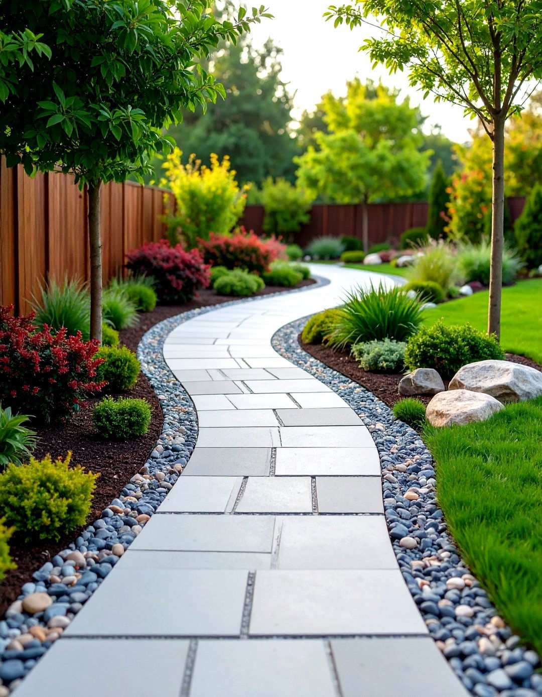 Mixed Material Contemporary Path - 24 Rock Walkway Ideas