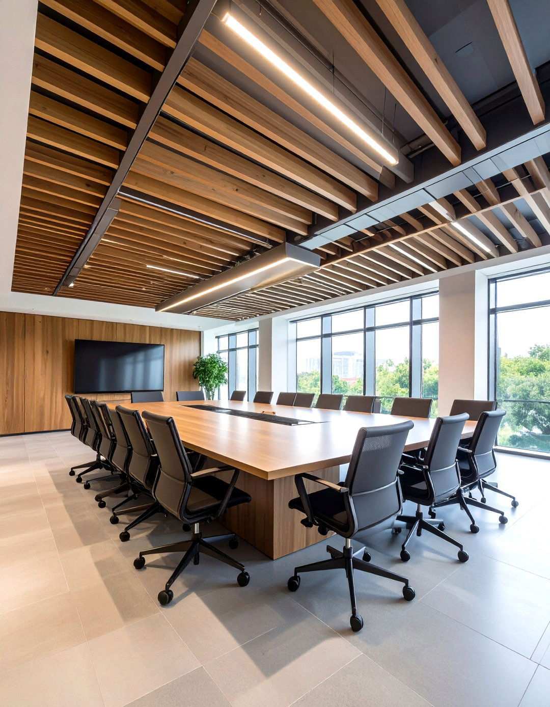 Mixed Material Integration Concepts - 24 Wood Slat Ceiling Ideas