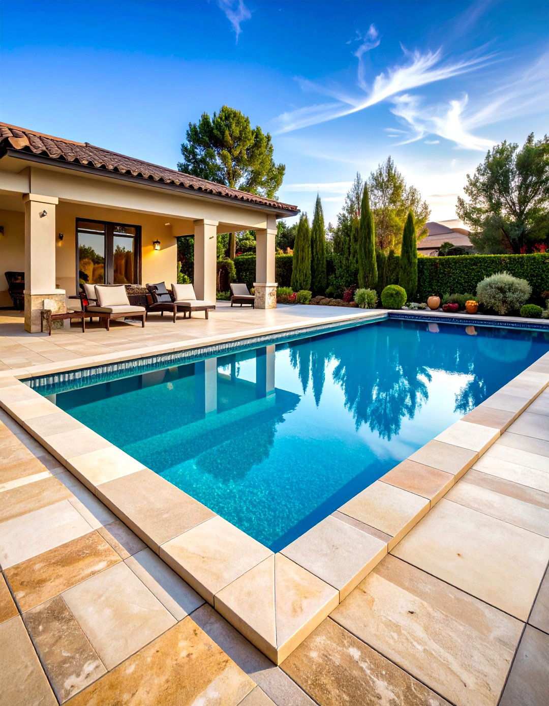Mixed Material Pool Deck Design Concept - 24 Pavers Around Pool Ideas