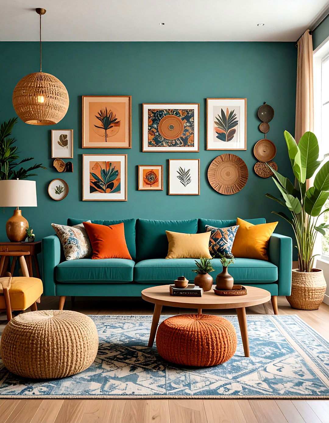 Mixed Media Collage Wall - 24 living room wall decor ideas