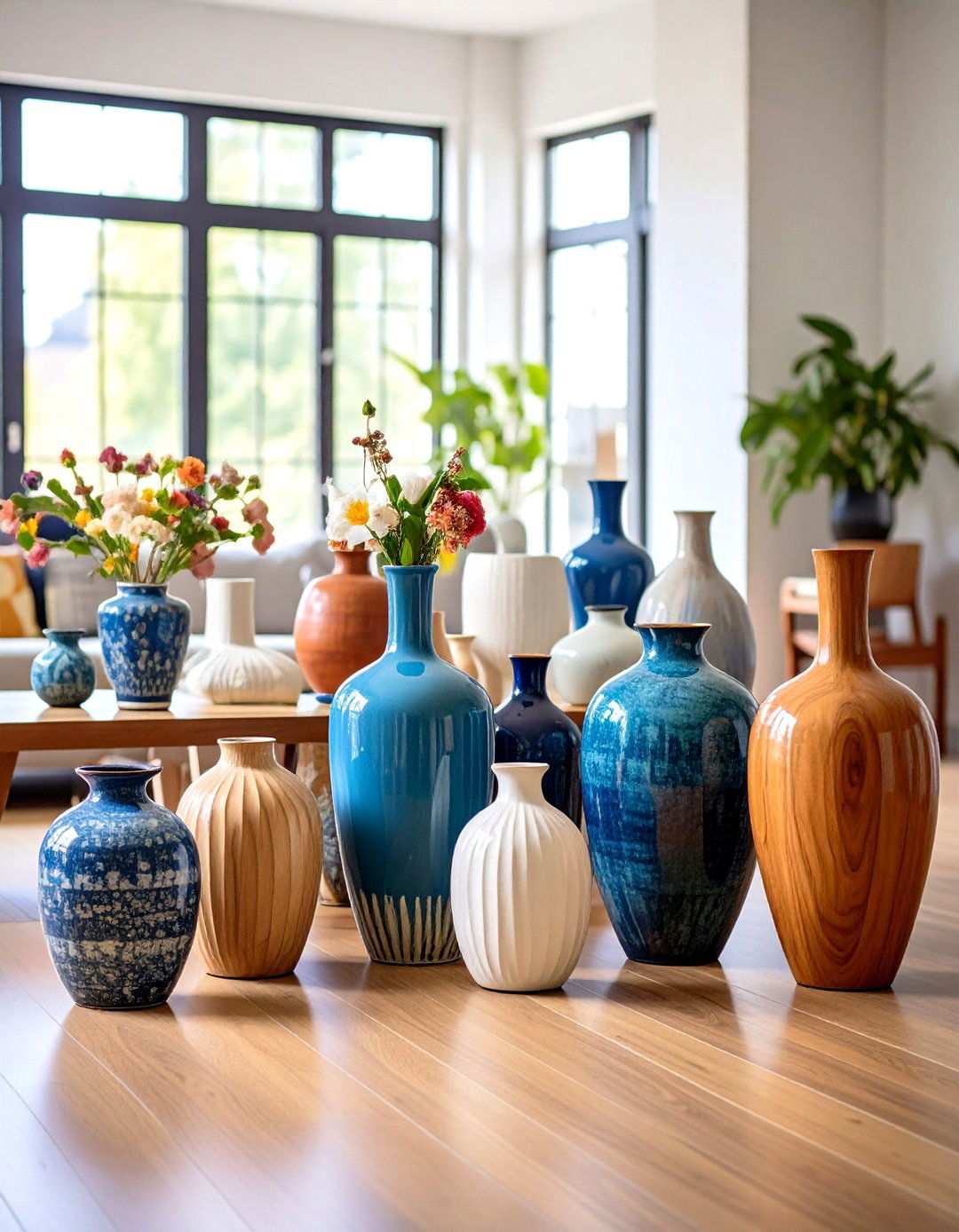 Mixed Media Floor Vase Styling - 24 Large Floor Vase Decoration Ideas