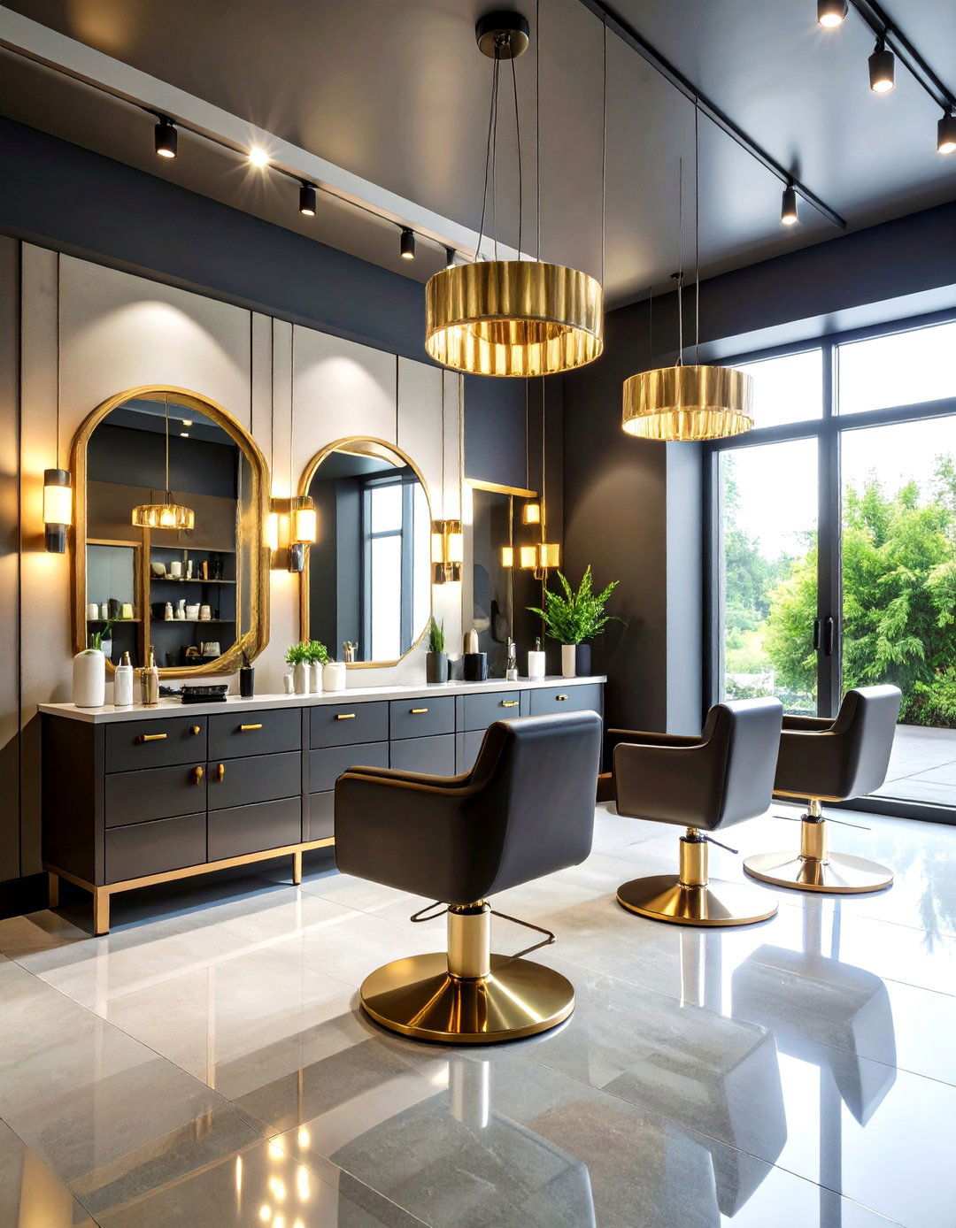 Mixed Metal Accent Features - 24 Salon Interior Design Ideas