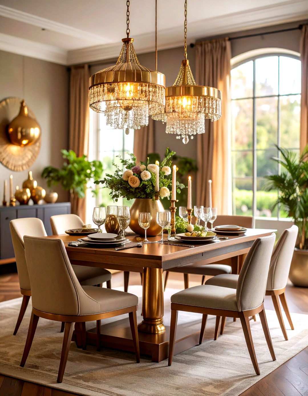Mixed Metal Dining Room Accents - 24 Moody Dining Room Ideas
