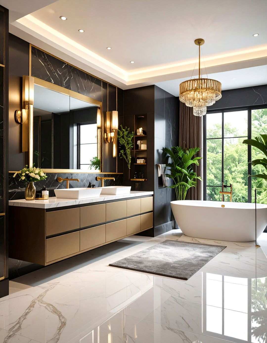 Mixed Metal Finishes - 24 Small Master Bathroom Ideas