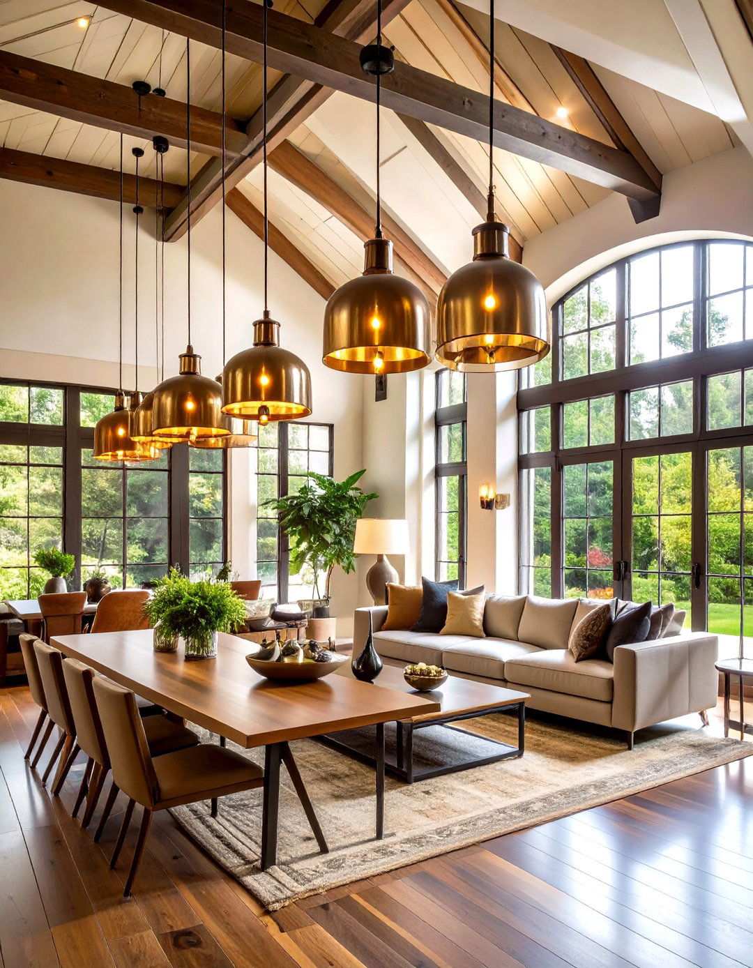 Mixed Metal Modern Fixtures - 24 Vaulted Ceiling Lighting Ideas