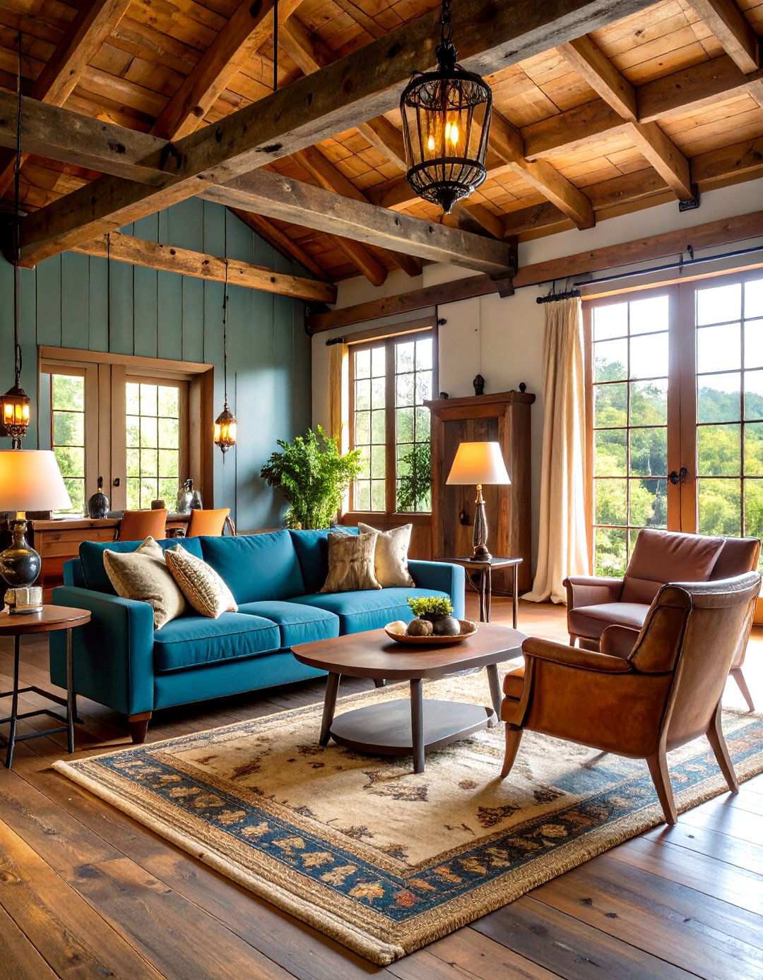Mixed Metal Rustic Hardware - 24 Rustic Living Room Ideas