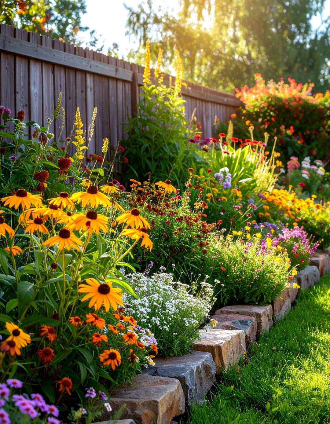 Mixed Native Wildflower Border - 24 Low Maintenance Garden Border Ideas