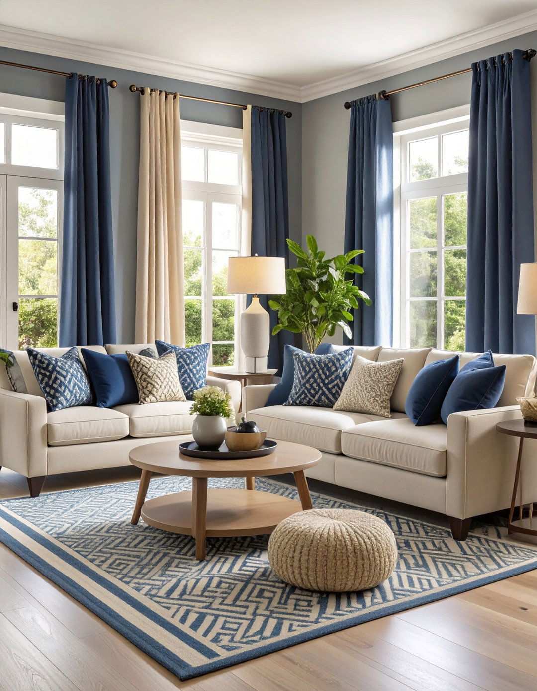 Mixed Pattern Living Room - 24 Pottery Barn Living Room Ideas