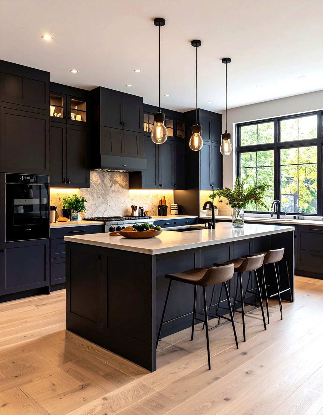 Mixed Texture Contemporary Kitchen - 24 Kitchen With Black Appliances