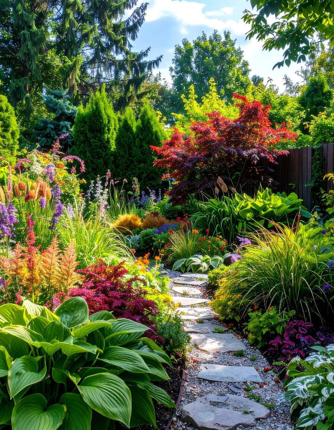 Mixed Texture Foliage Combinations - 24 Shade Garden Design Ideas