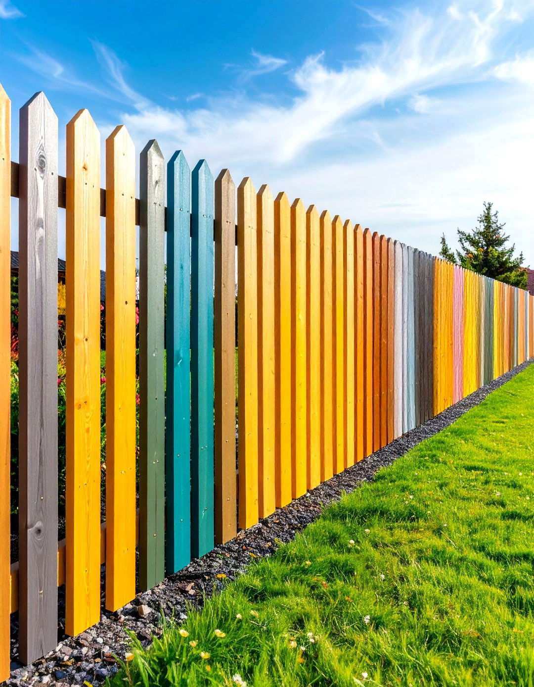 Mixed Width Horizontal Slat Fence - 24 Horizontal Fence Ideas