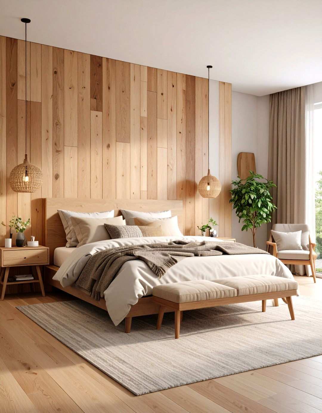 Mixed Width Plank Accent Wall - 24 Wood Accent Wall Ideas