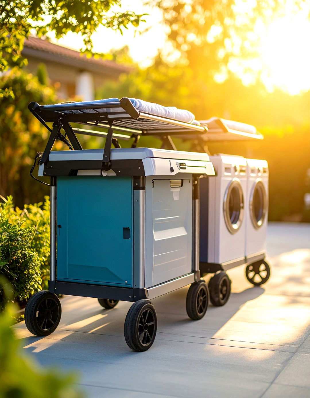 Mobile Outdoor Laundry Cart System - 24 Outdoor Laundry Area Design Ideas