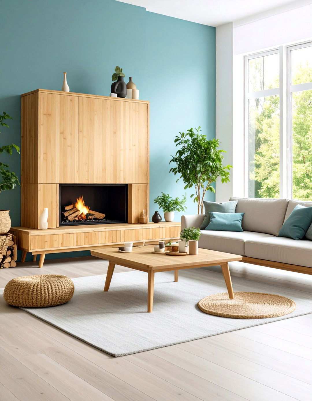 Modern Bamboo Wood Mantel - 24 Wood Mantel Ideas