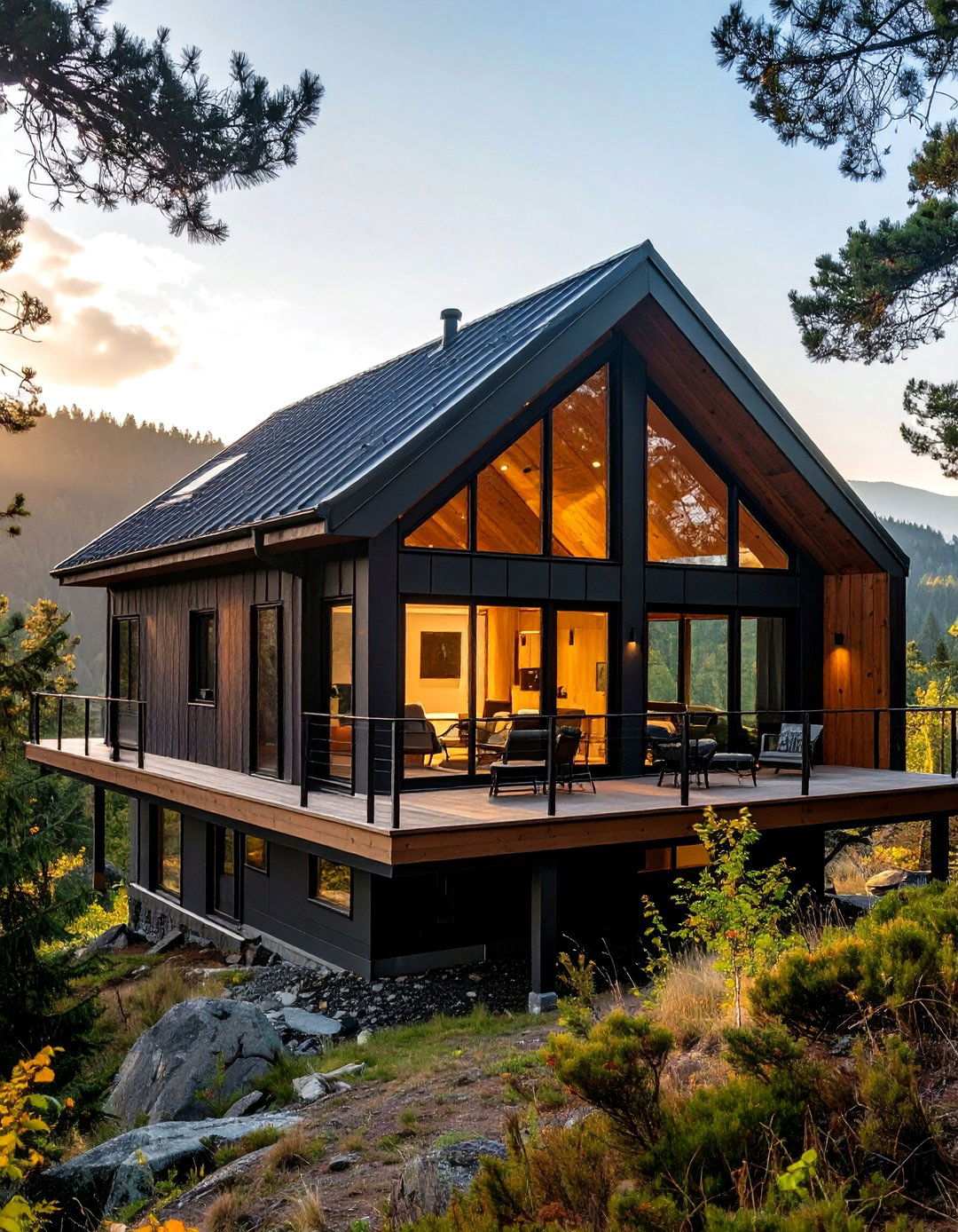 Modern Black Cabin Retreats - 24 Modern Black Houses
