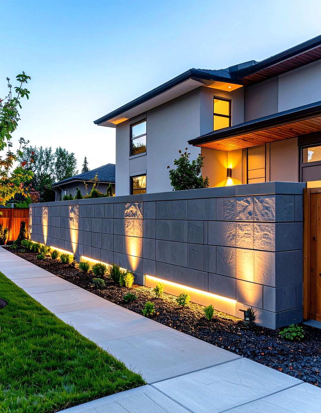 Modern Concrete Block Retaining Wall - 24 Retaining Wall Ideas for Sloped Backyard