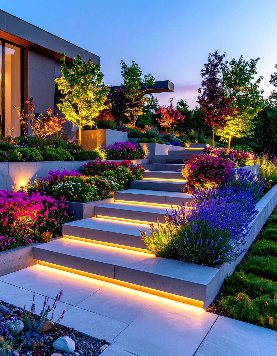 Modern Concrete Block Systems - 24 Terraced Garden Ideas