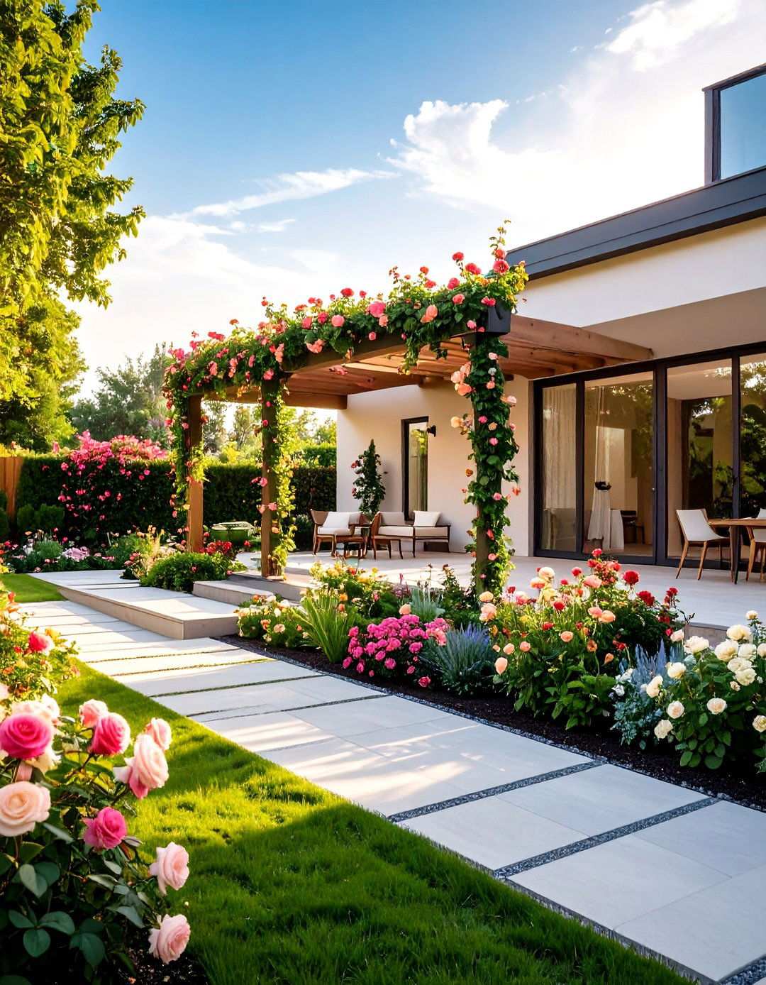 Modern Cottage Garden with Structured Elements - 24 Spring Garden Ideas