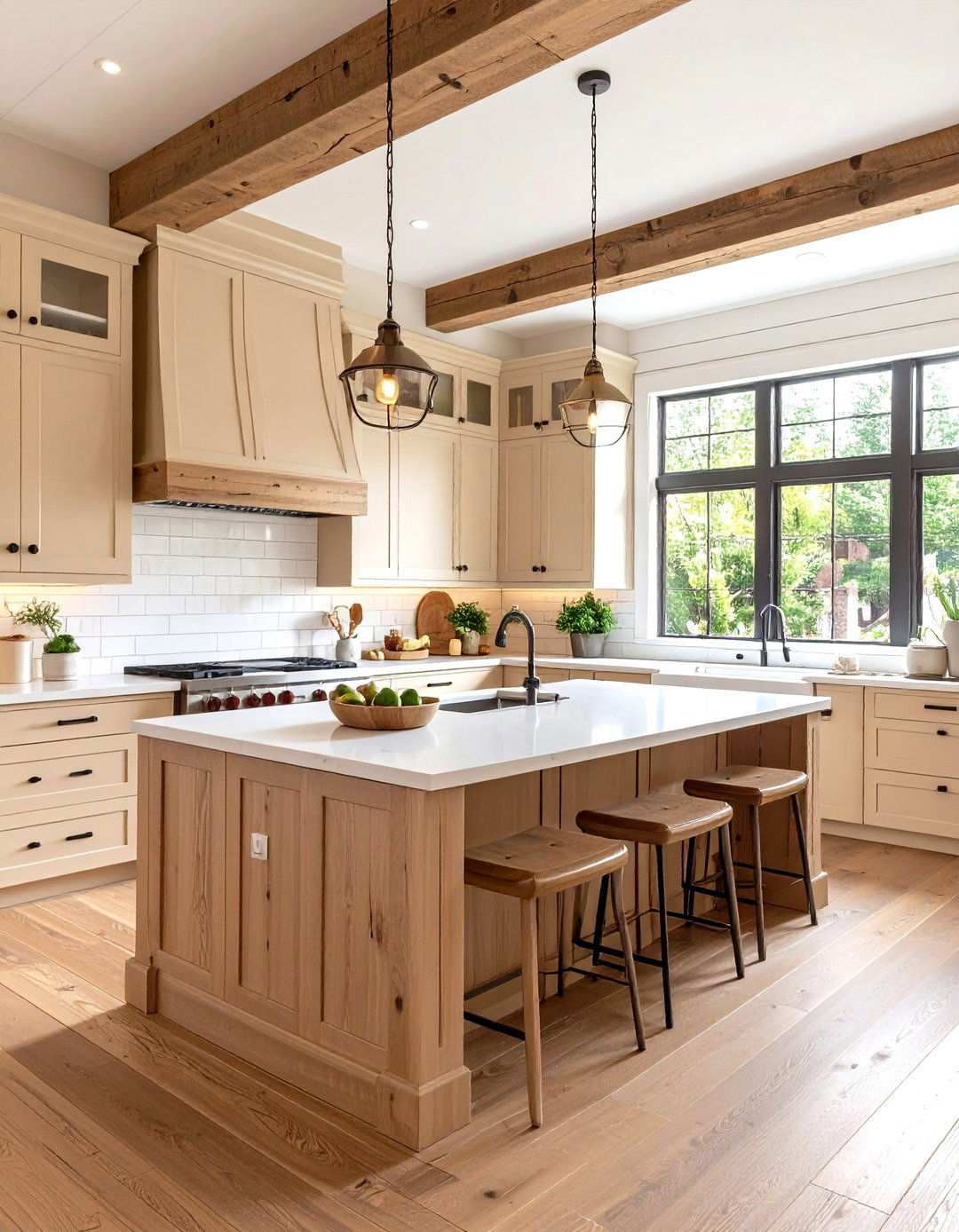 Modern Farmhouse Beige Cabinets - 24 Kitchens With Beige Kitchen Cabinets