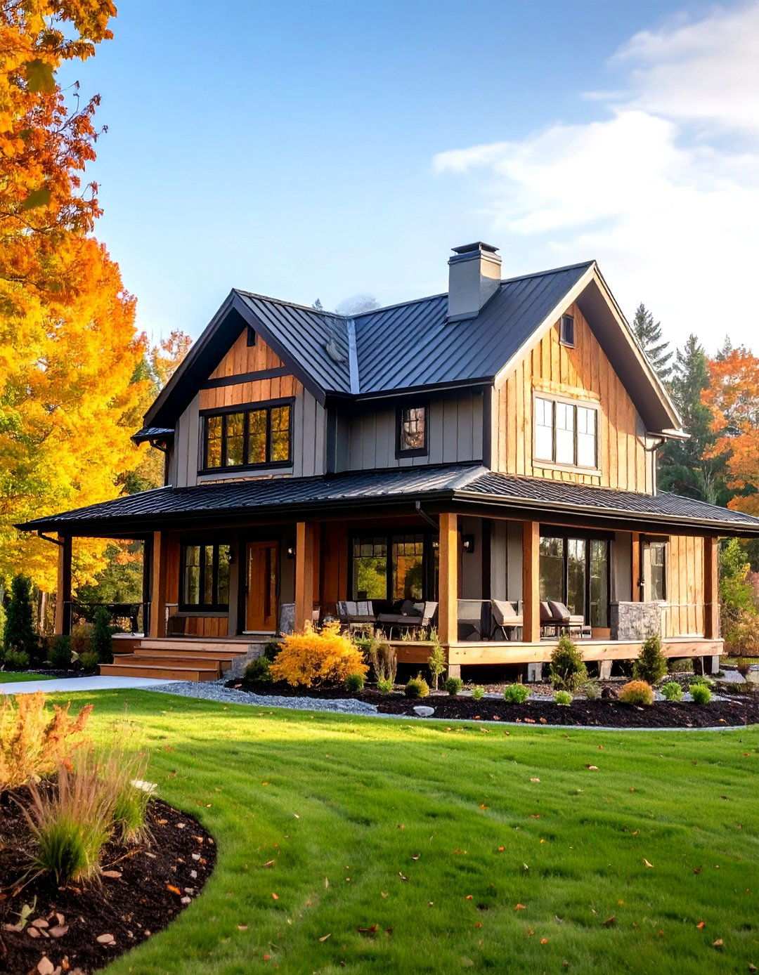 Modern Farmhouse Black Trim Coordination - 24 Sage Green House With Black Trim Ideas