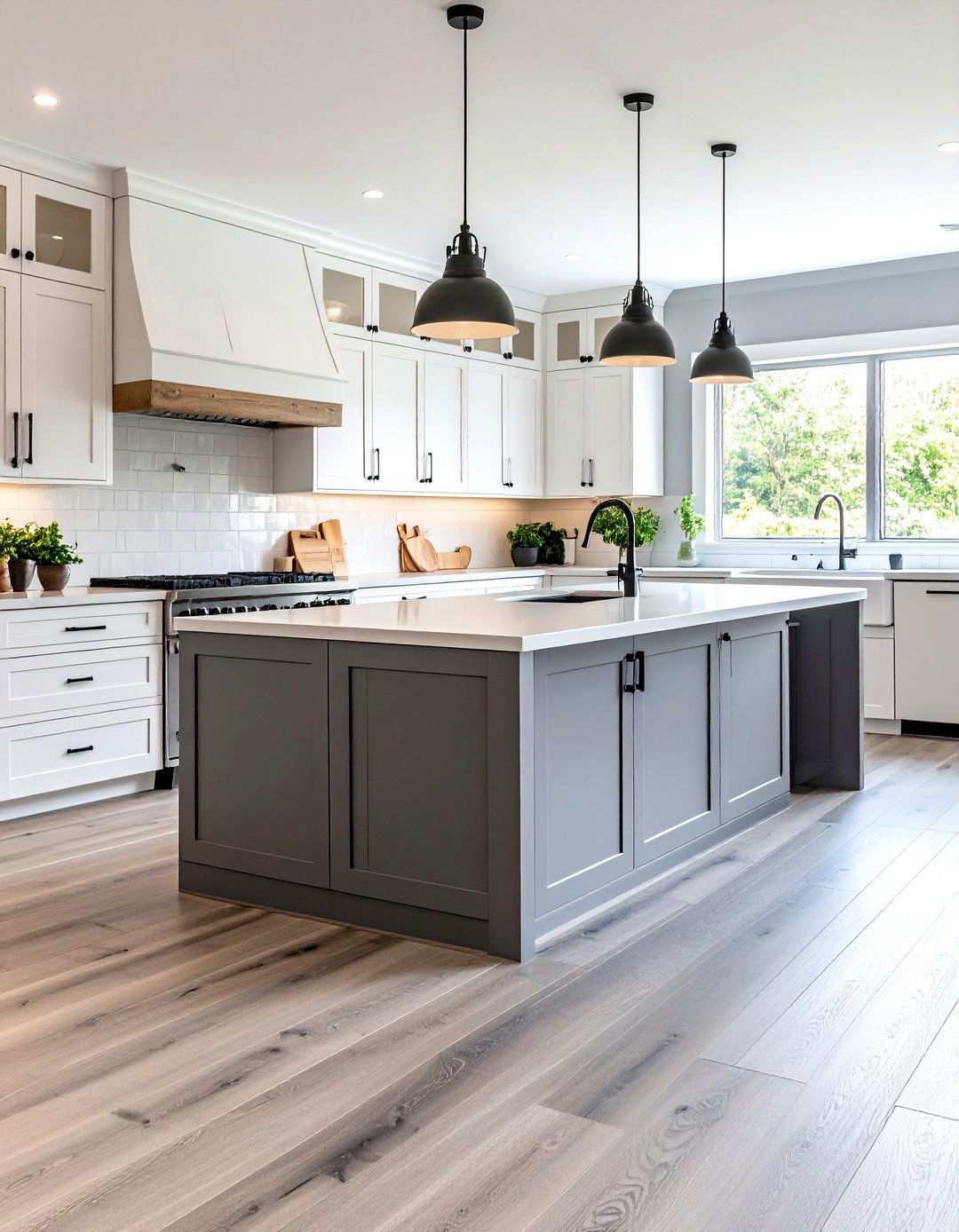 Modern Farmhouse Grey Luxury Vinyl Floor Kitchen - 24 Kitchens With Grey Floors