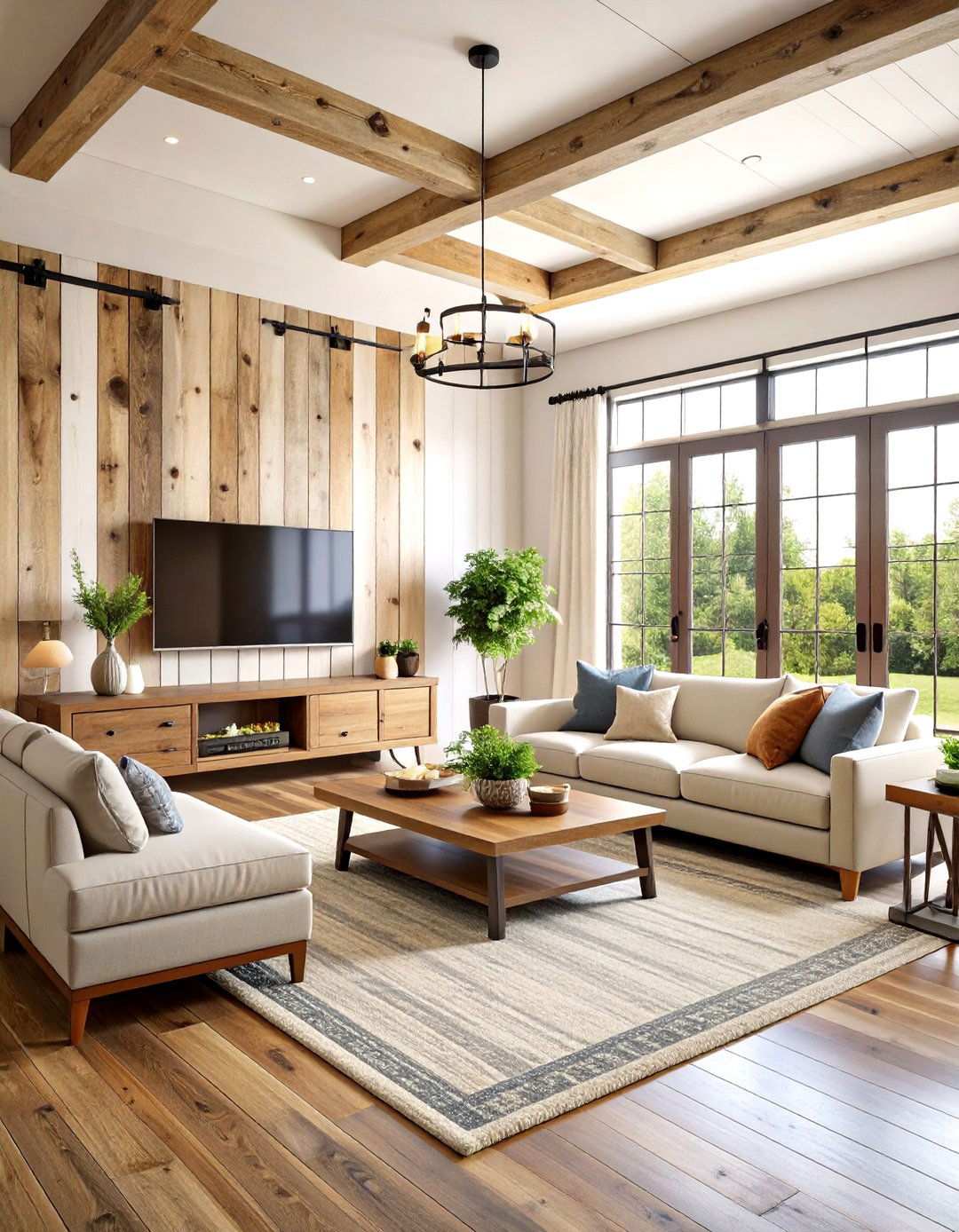 Modern Farmhouse Media Wall - 24 Media Wall Ideas