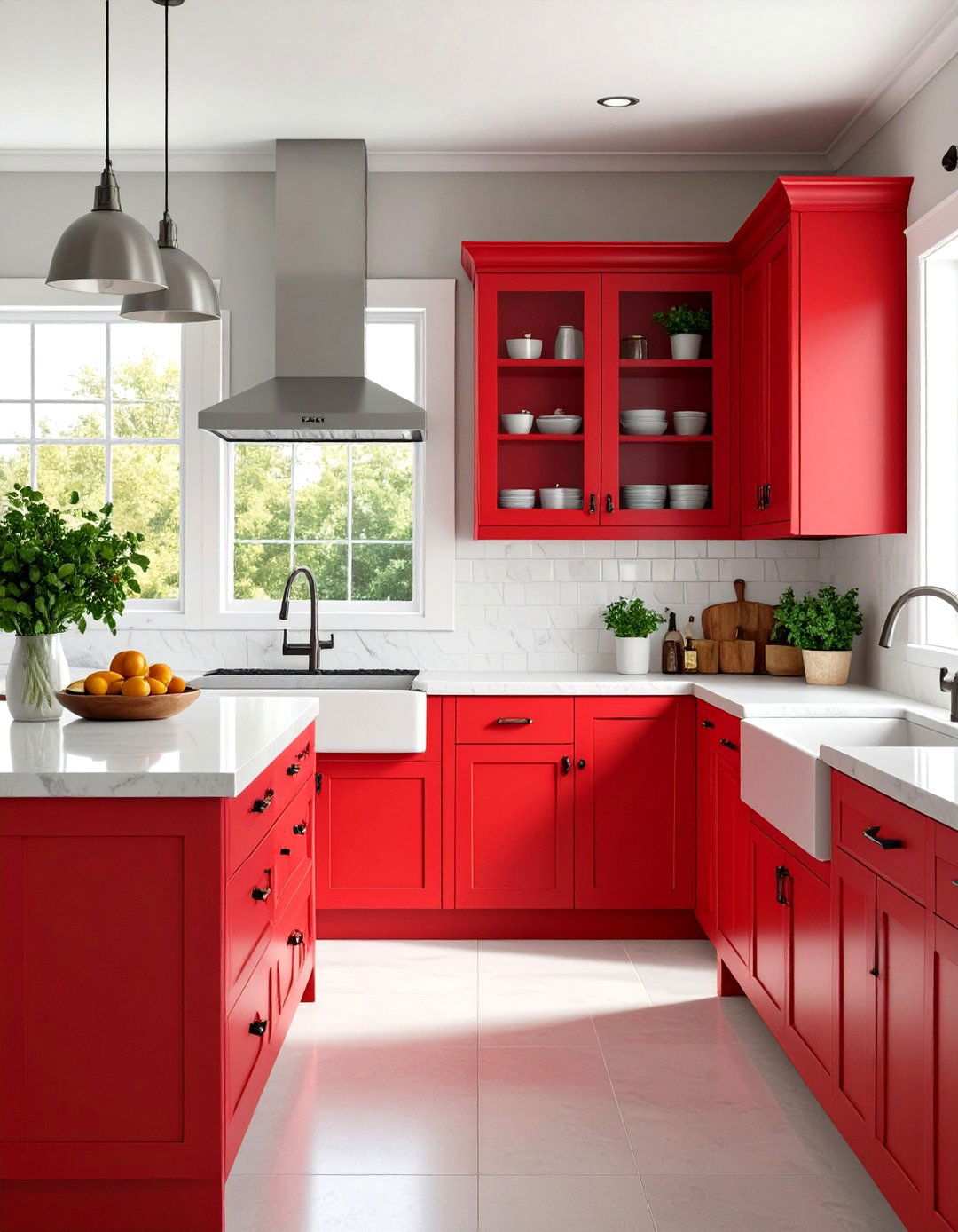 Modern Farmhouse Red Kitchen Fusion - 24 Red Kitchens