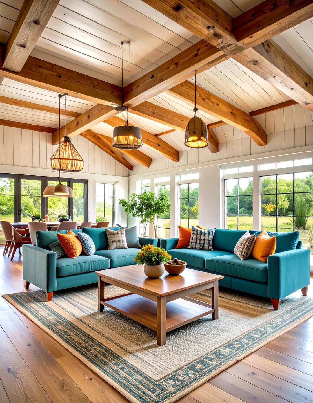 Modern Farmhouse Shiplap Beam Combination - 24 Vaulted Ceiling With Beams