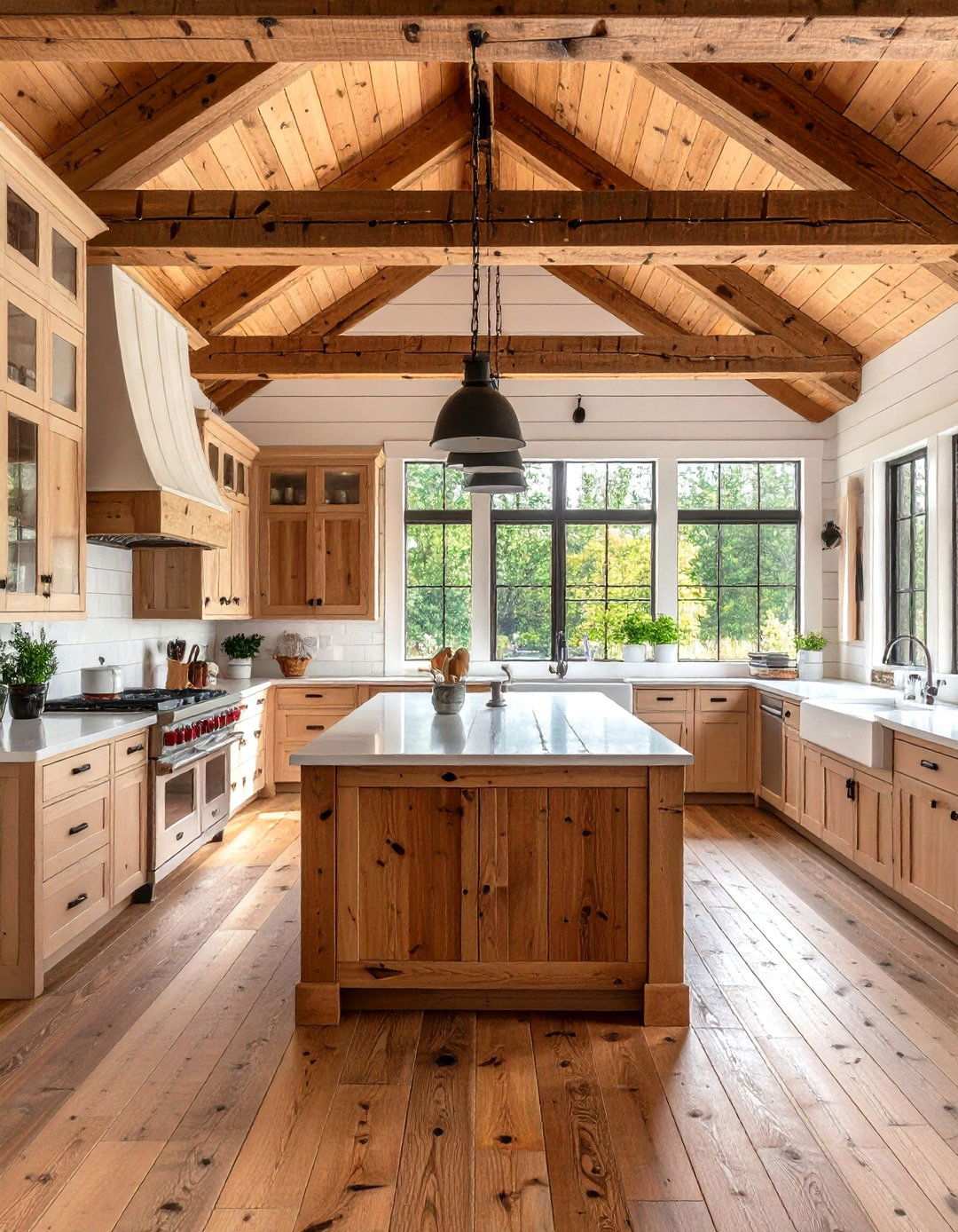 Modern Farmhouse Vaulted Kitchen - 24 Vaulted Ceiling Kitchen Ideas