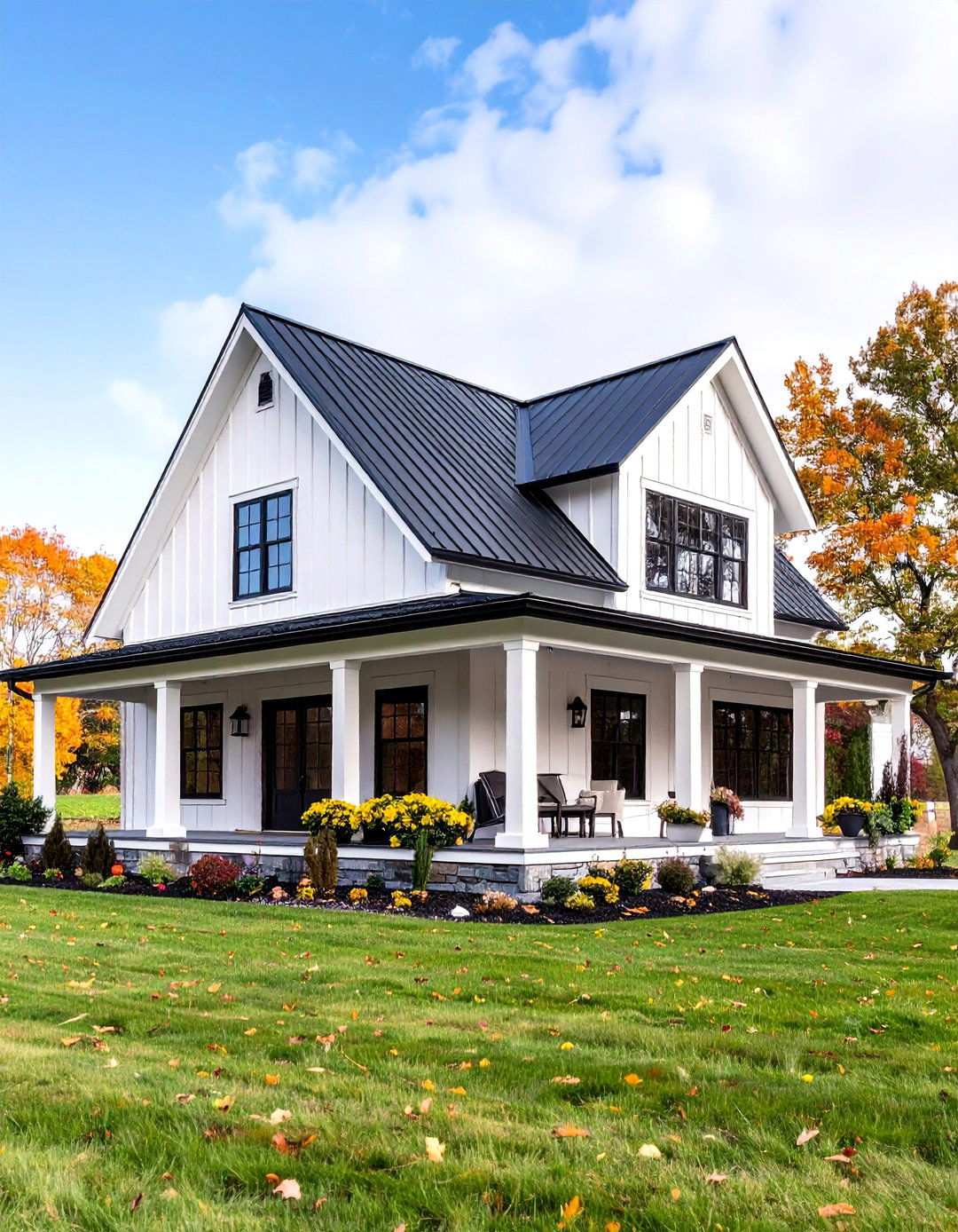 Modern Farmhouse White and Charcoal Design - 24 Two-tone Siding Designs
