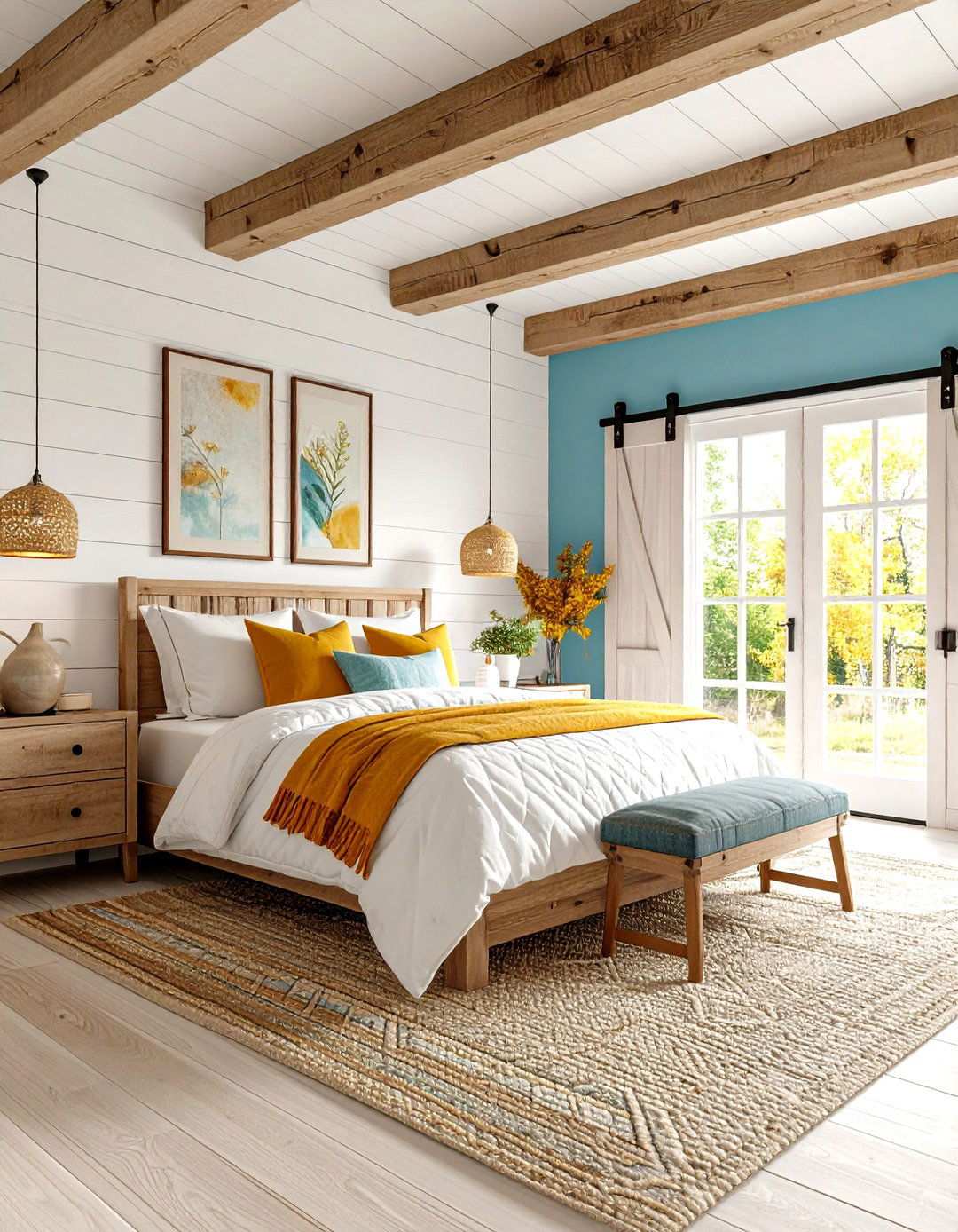 Modern Farmhouse White Bedroom - 24 White Bedroom Ideas
