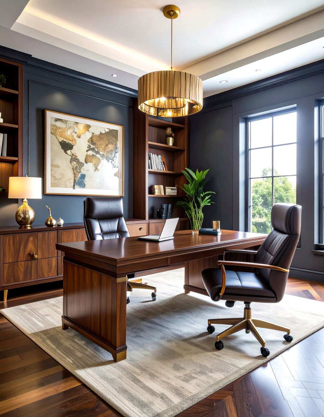 Modern Gentlemans Office - 24 Home Office Ideas for Him