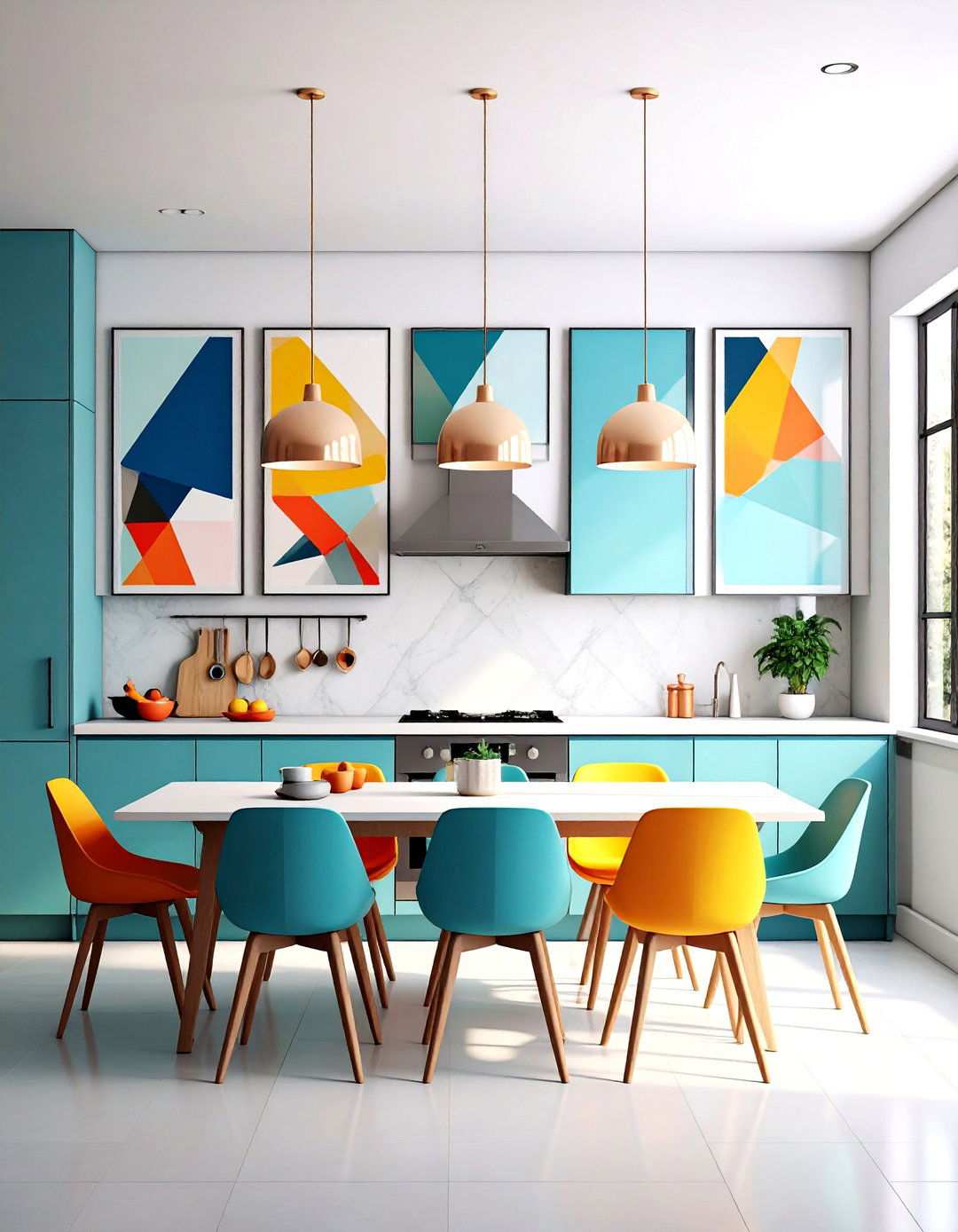 Modern Geometric Art Collection - 24 Kitchen Wall Decor Ideas