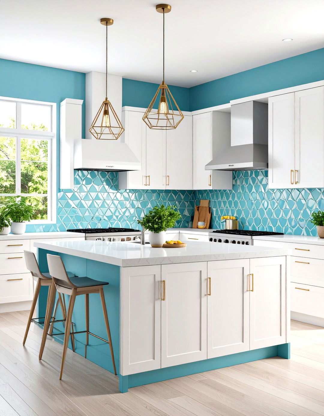 Modern Geometric Design - 24 Kitchen With White Appliances Ideas