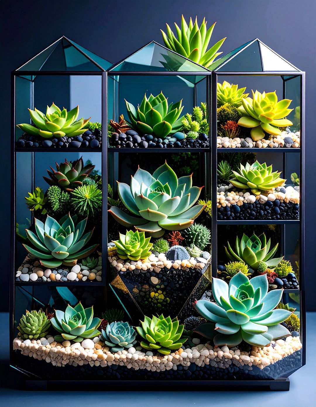 Modern Geometric Succulent Display - 24 Terrarium Ideas