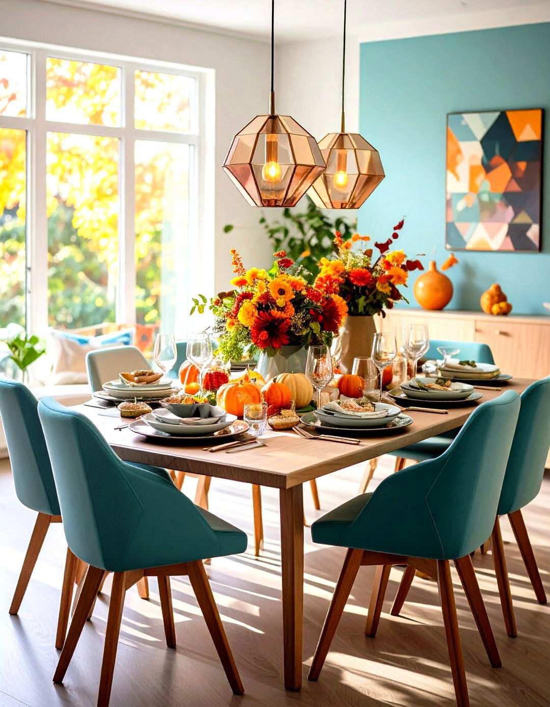 Modern Geometric Thanksgiving - 24 Thanksgiving Decoration Ideas