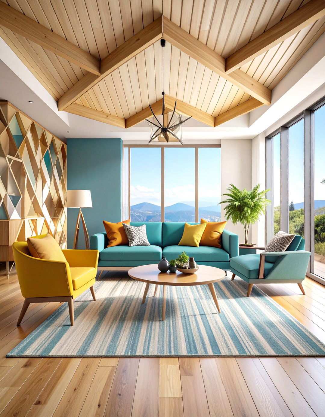 Modern Geometric Wood Trim Patterns - 24 Wood Trim Accent Wall Ideas