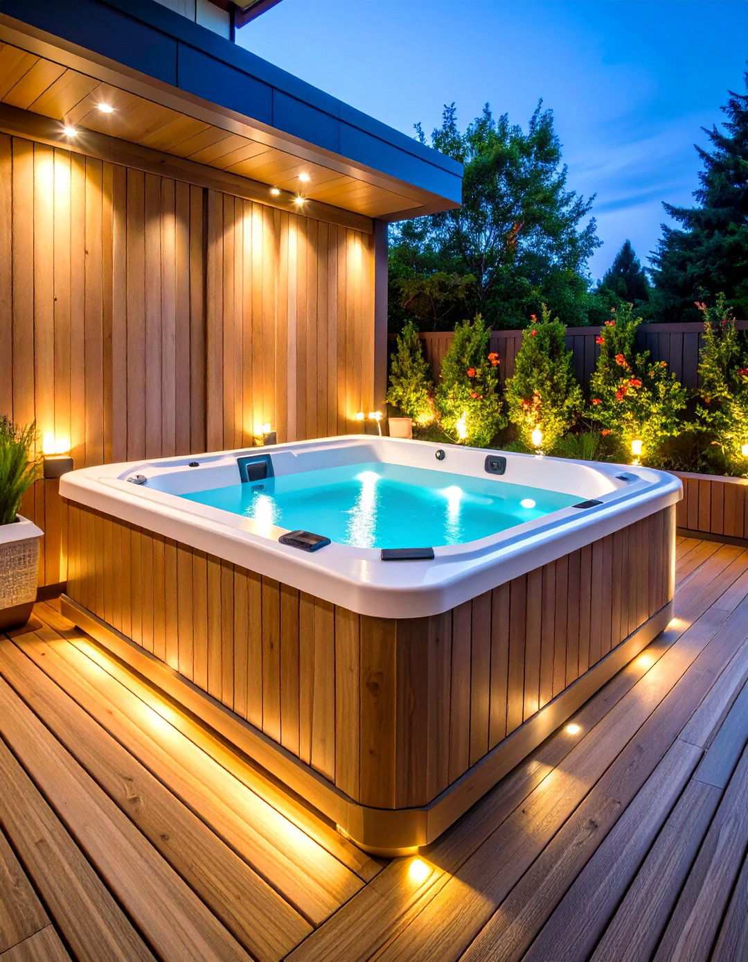 Modern Louvered Privacy Wall - 24 Hot Tub Enclosure Ideas