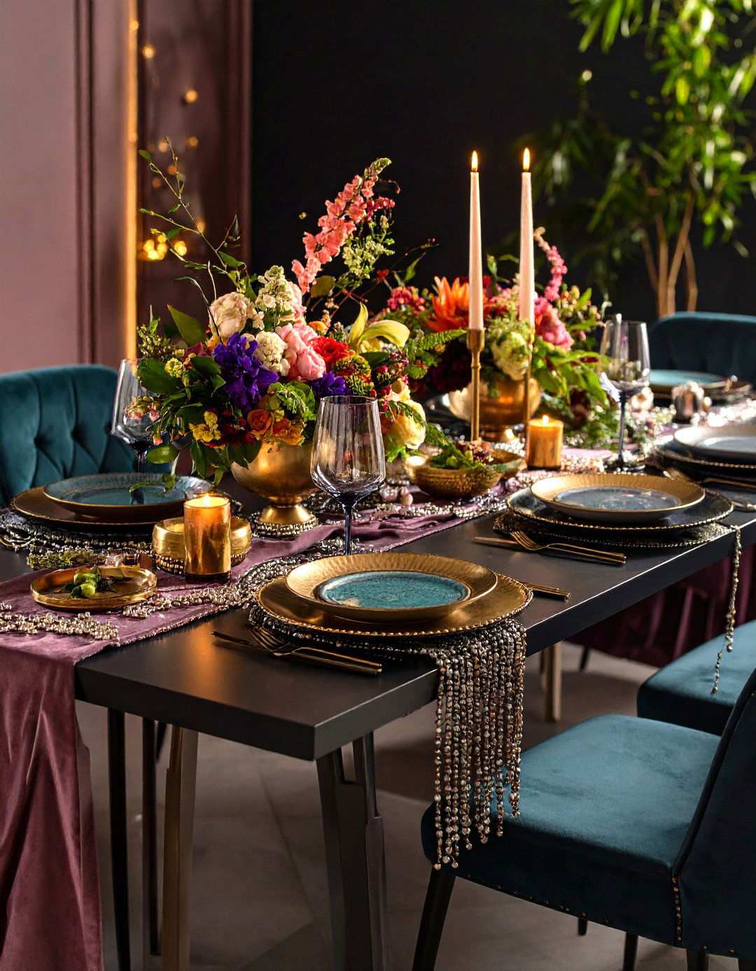 Modern Maximalist Tablescape - 24 Tablescape Ideas