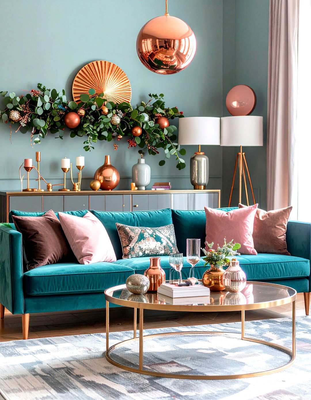 Modern Metallic Statement Garland - 24 Mantel Garland Ideas
