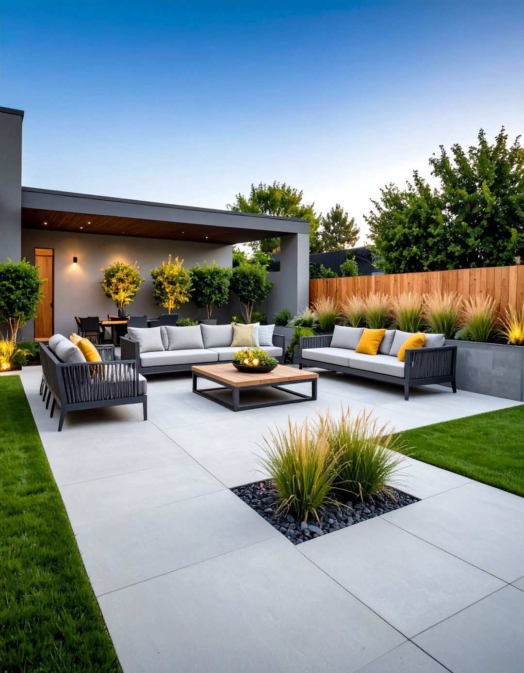 Modern Minimalist Concrete Patio Design - 24 Hardscape Ideas