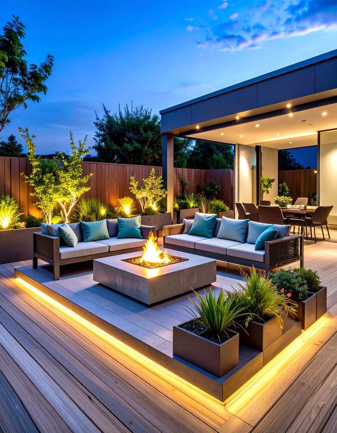Modern Minimalist Deck with Steel and Concrete Elements - 24 Outdoor Living Space Ideas