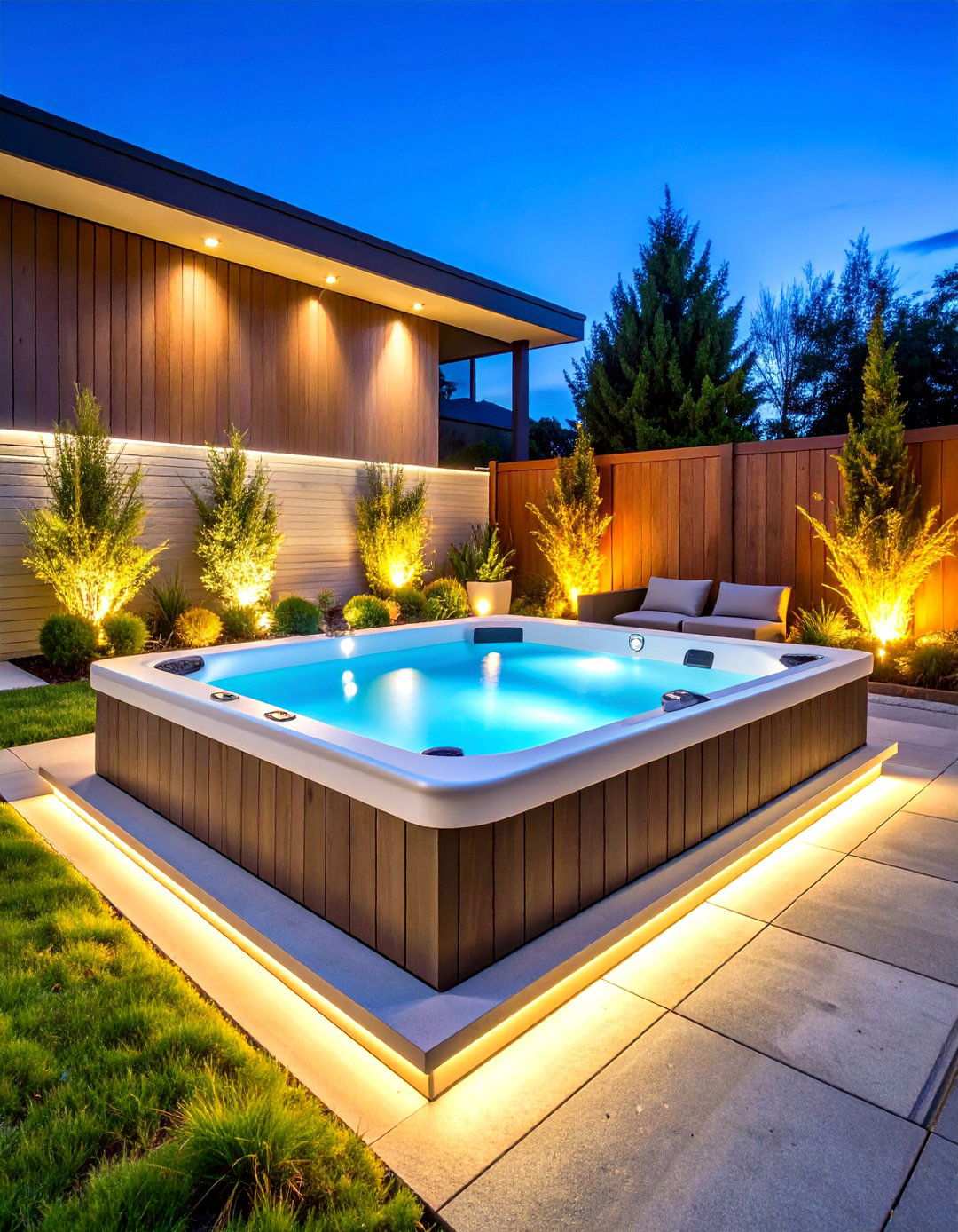 Modern Minimalist Hot Tub Design - 24 Hot Tub Landscaping Ideas