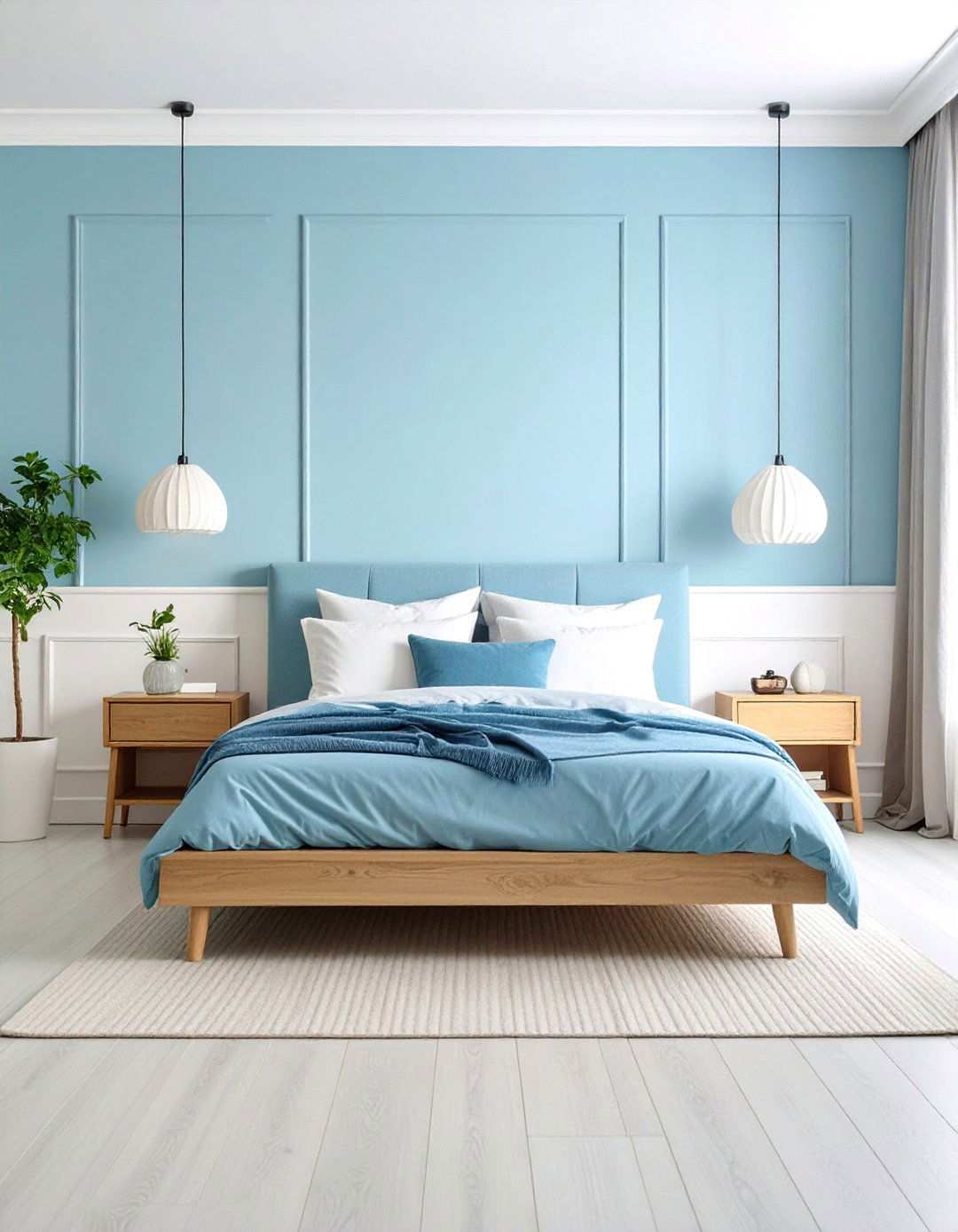 Modern Minimalist Light Blue Bedroom Design - 24 Light Blue Bedroom Ideas