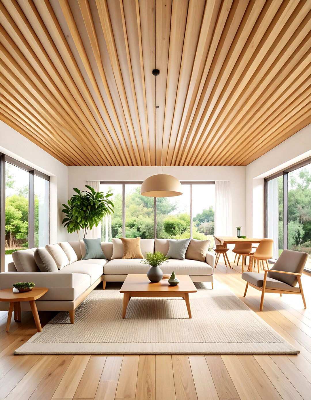 Modern Minimalist Linear Ceiling Design - 24 Wood Slat Ceiling Ideas