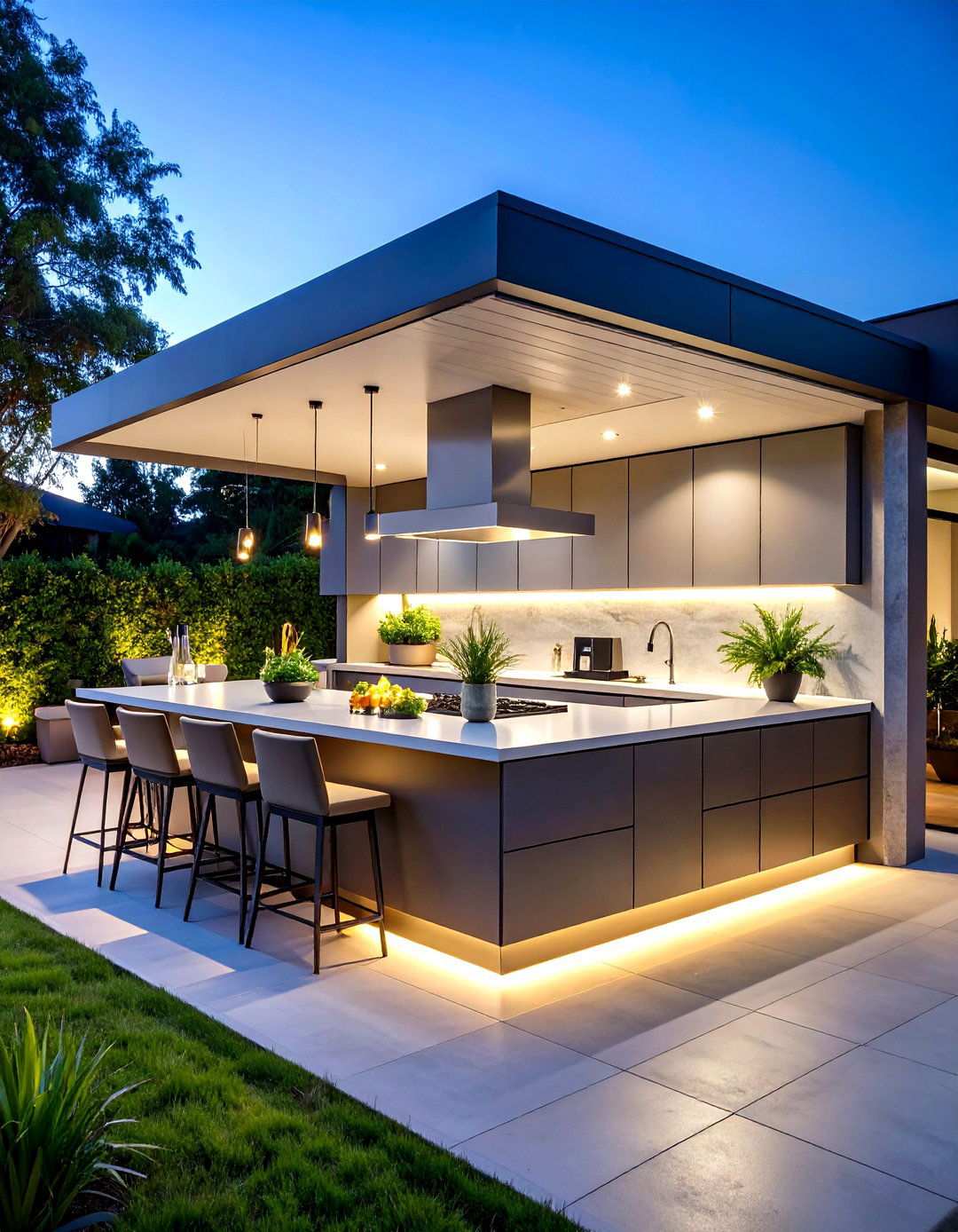 Modern Minimalist Outdoor Kitchen with Clean Lines - 24 Small Outdoor Kitchen Ideas
